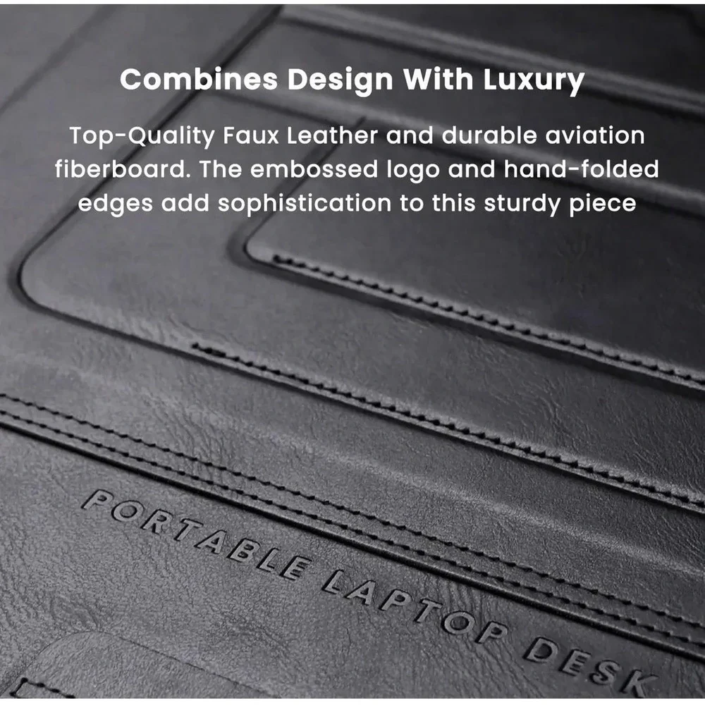 PUNCUBE Portable Lap Desk - with Retractable‎ Mouse Pad, Black